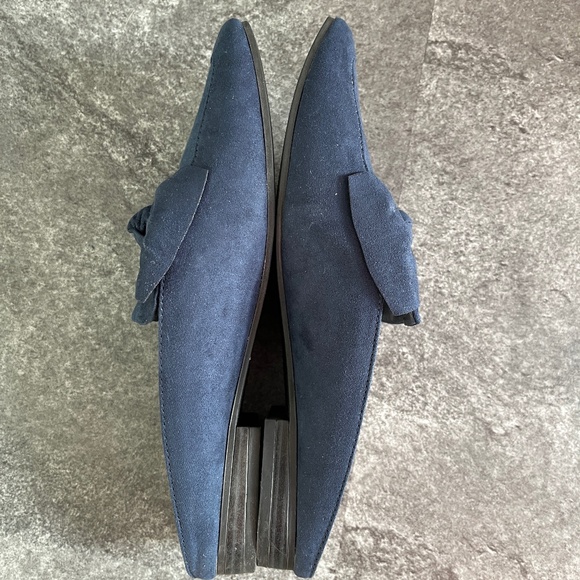 Blue vegan suede mules, flats, 8.5, NWOT. - Picture 3 of 14
